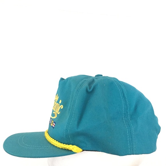 Vtg Star Ship Oceanic Hat Script Flag Logo Rope USA Golf Baseball Adjustable Cap - Picture 4 of 9